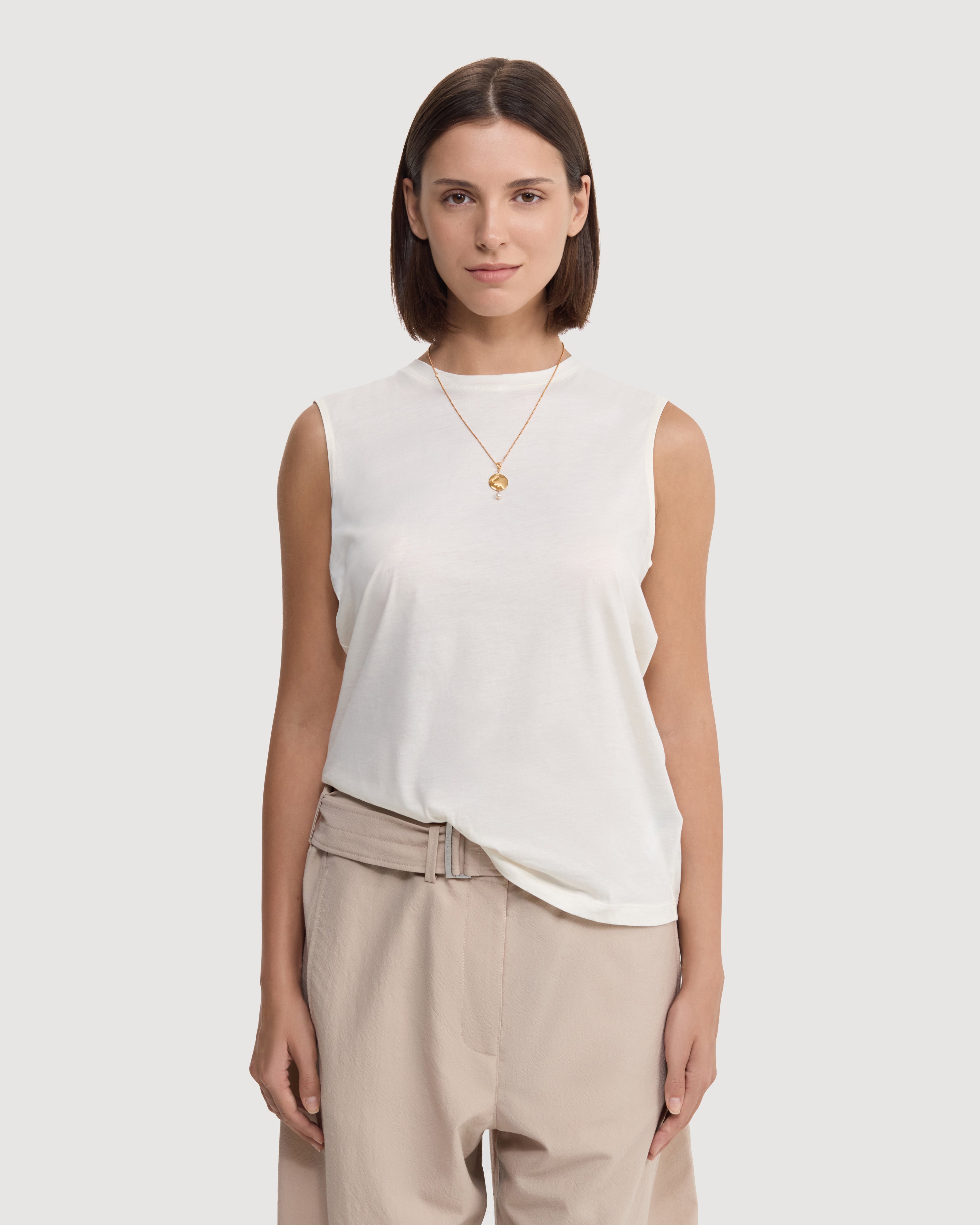 Tank top with silk