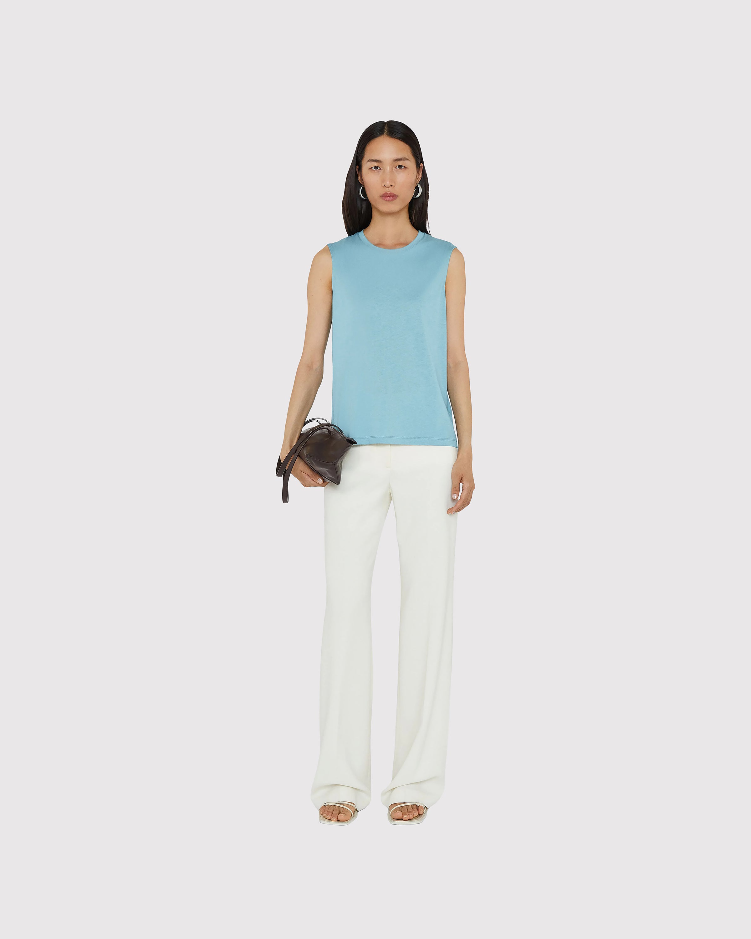 Tank top with silk