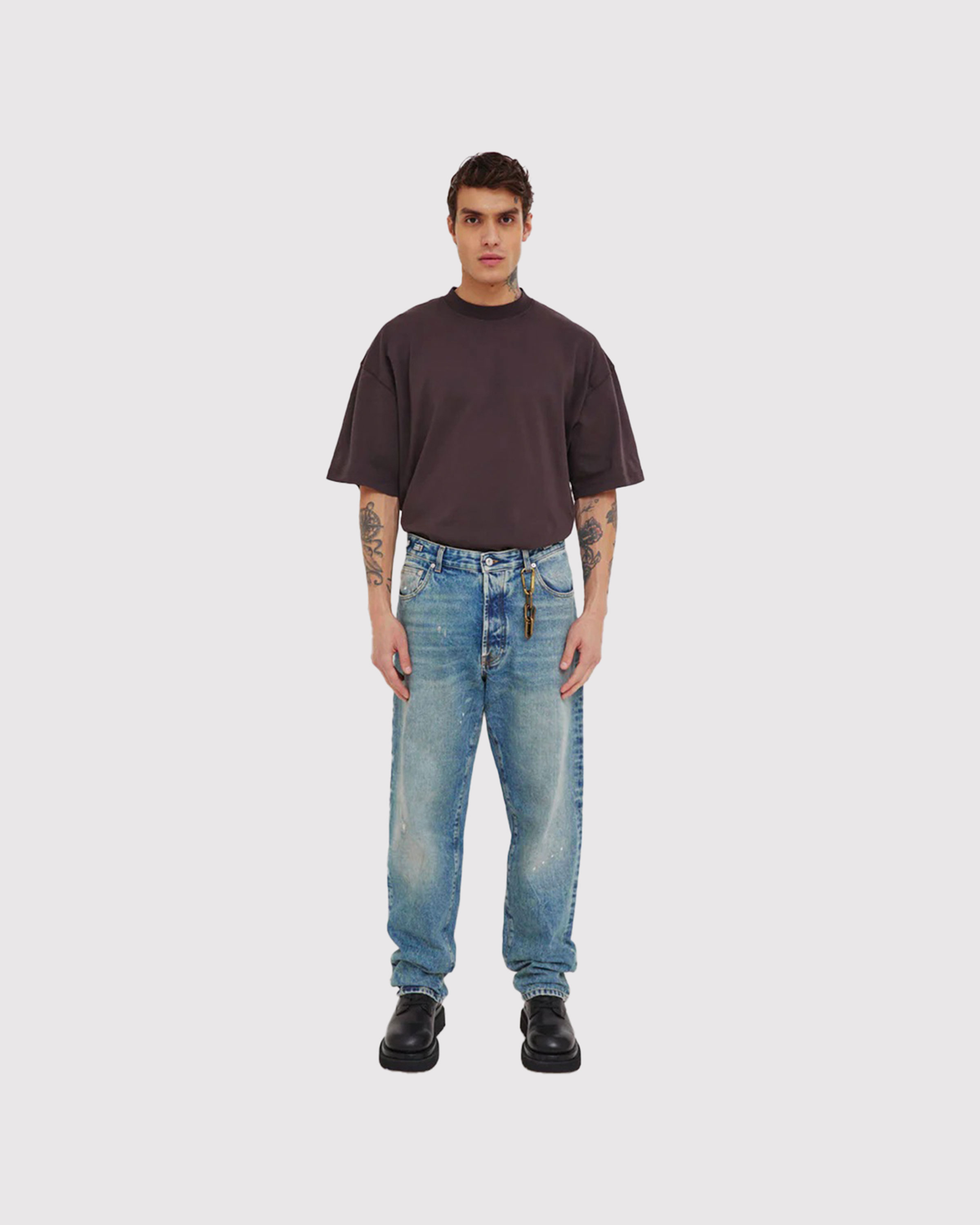 Relaxed-fit light denim trousers