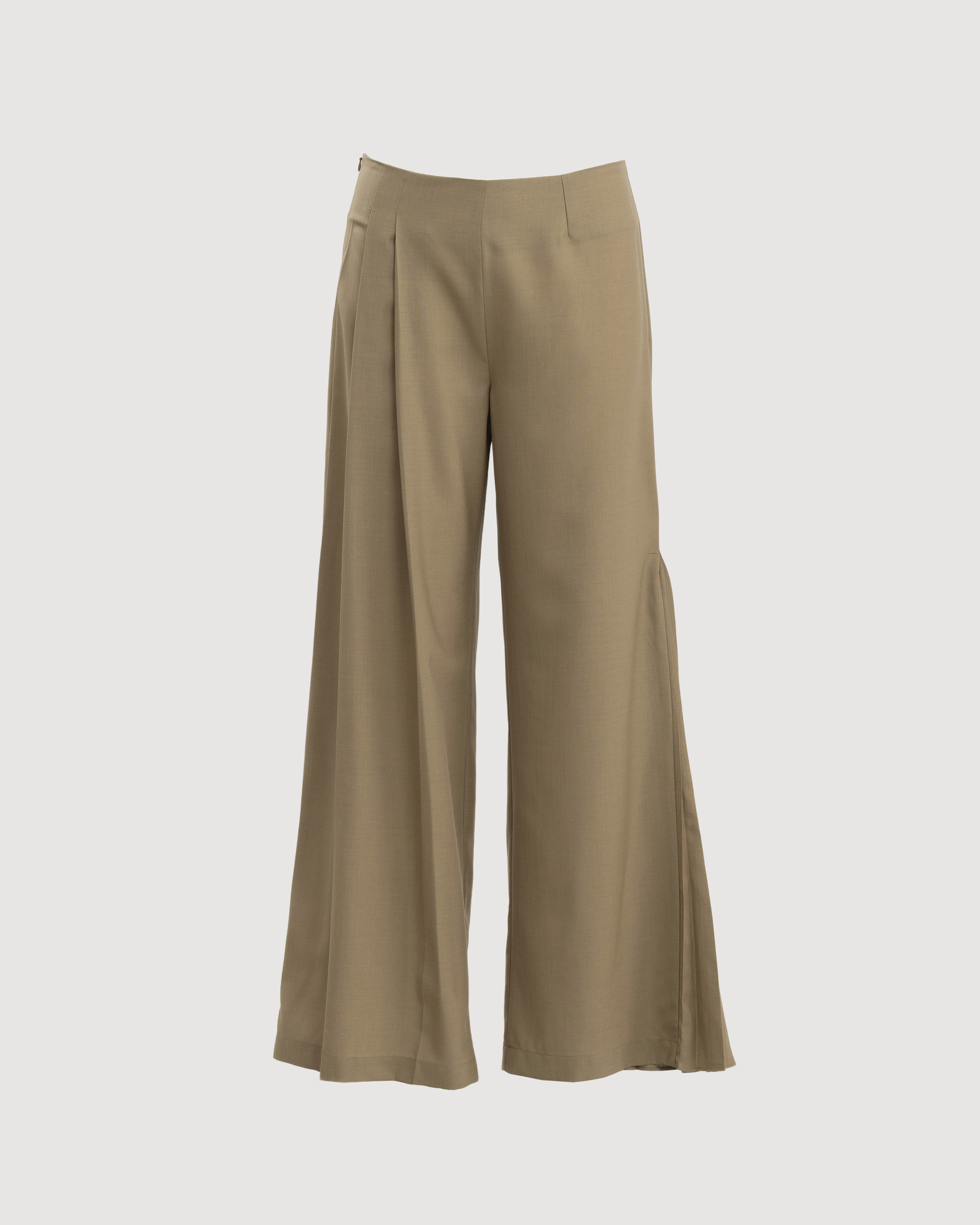 Wide-leg side split trousers