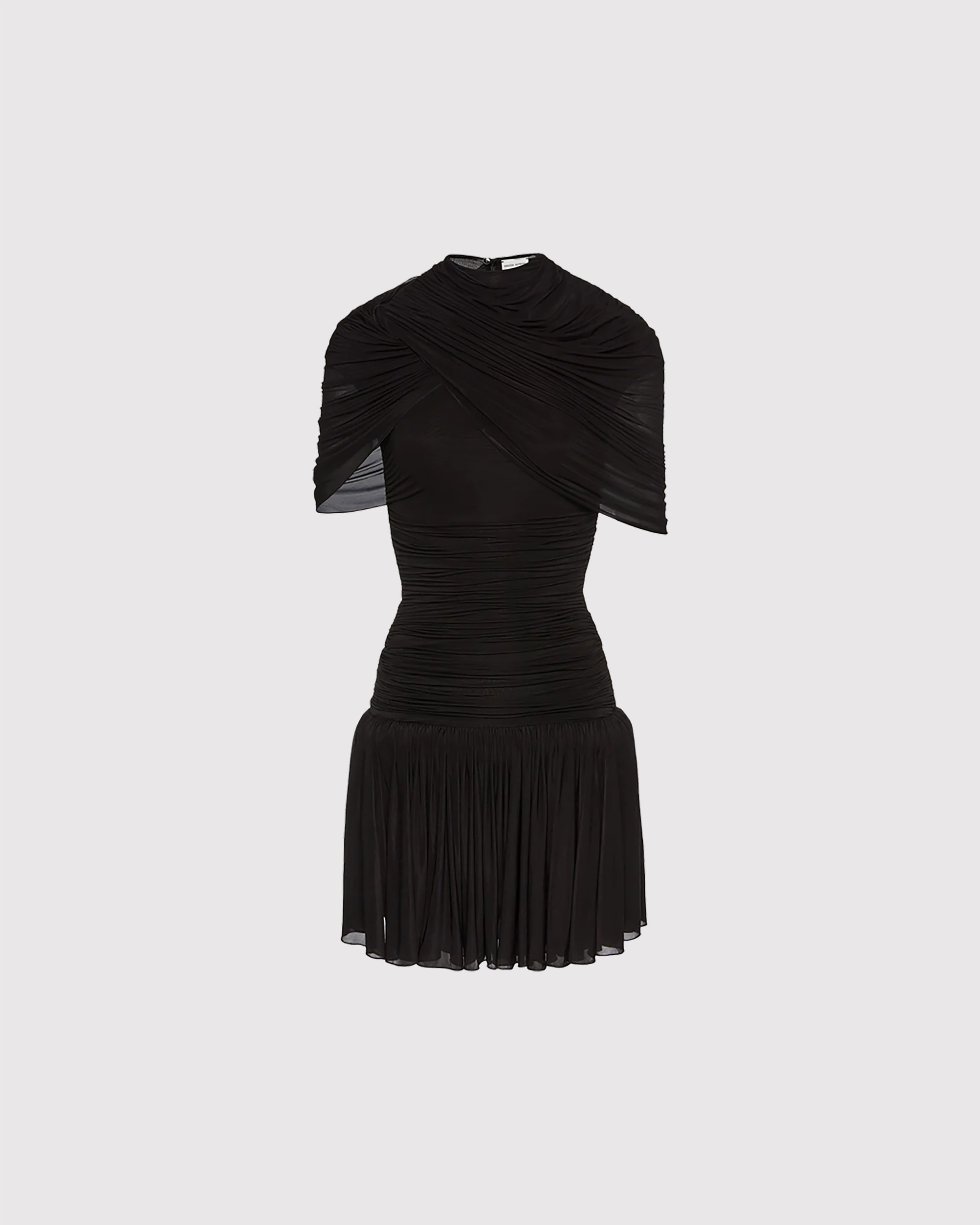 Drop-waist wrap mini dress
