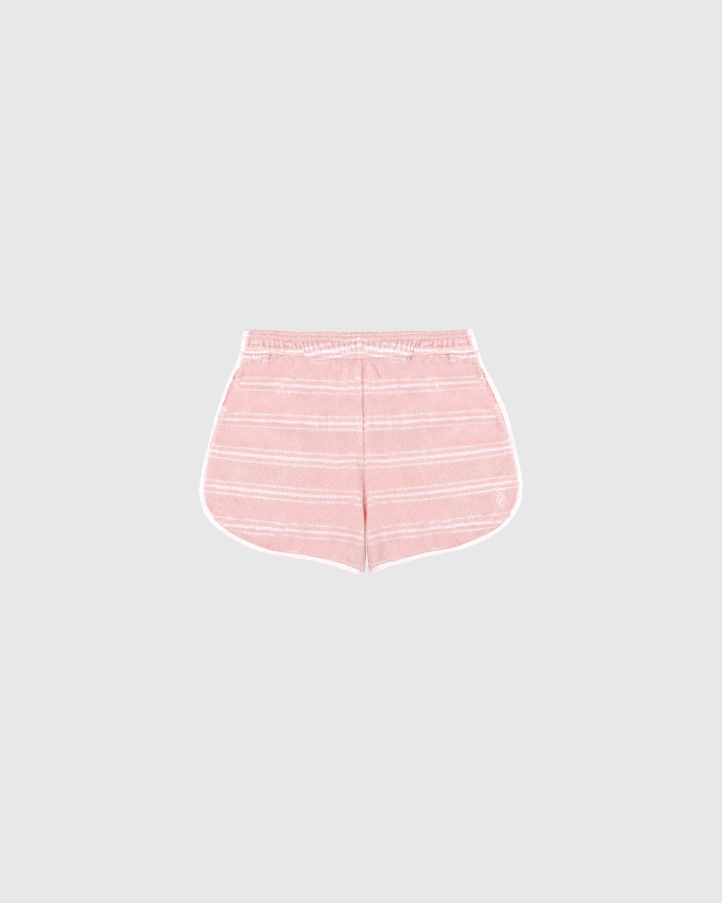 Striped terry cotton shorts