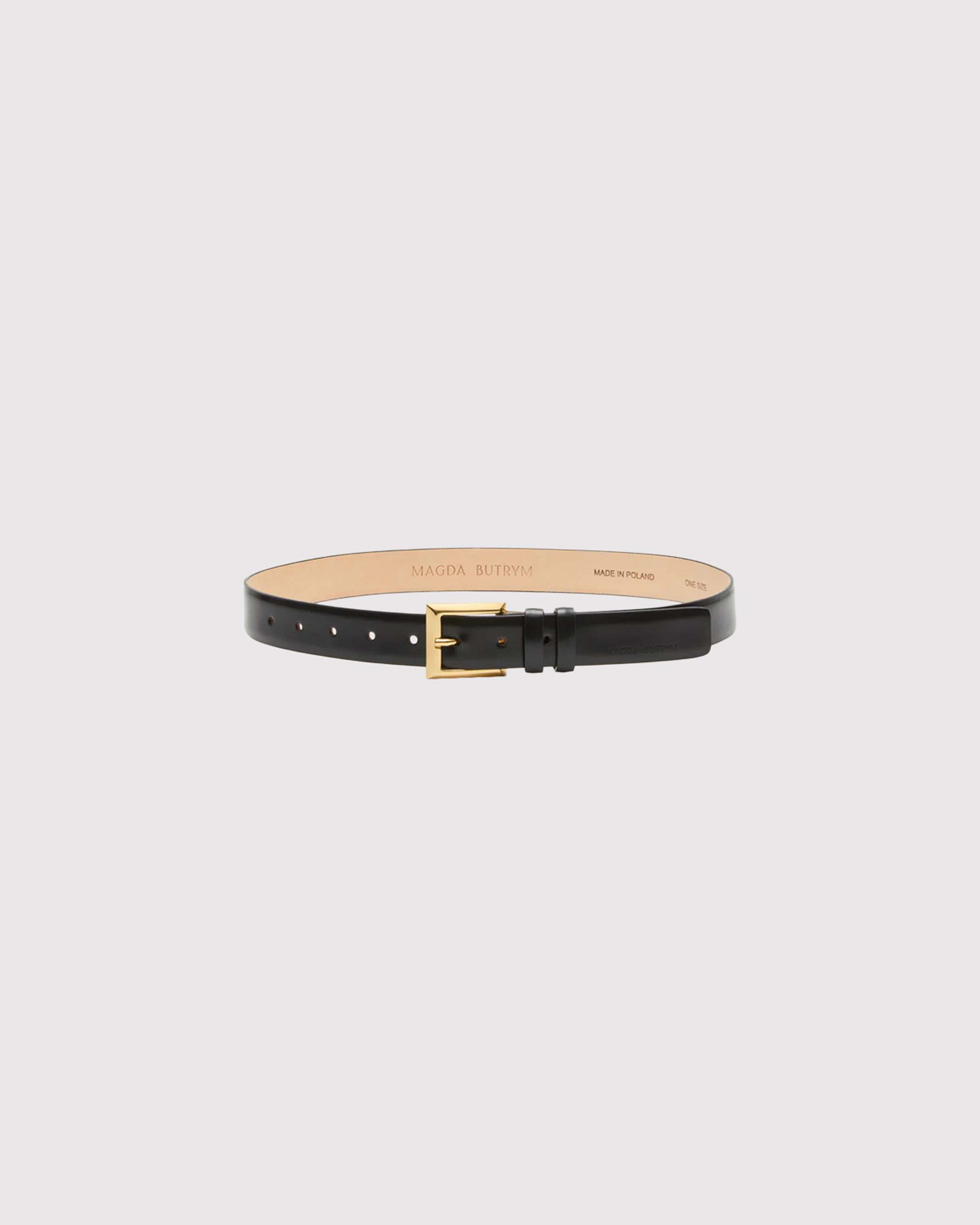 Contrast-stitched leather belt
