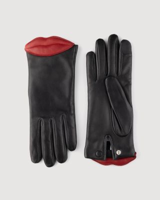Lips lambskin gloves