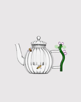 Optic teapot with flower and bee