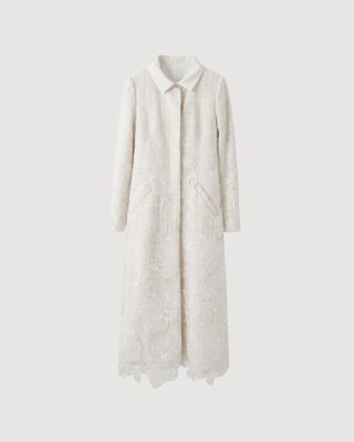 Lace tweed midi coat