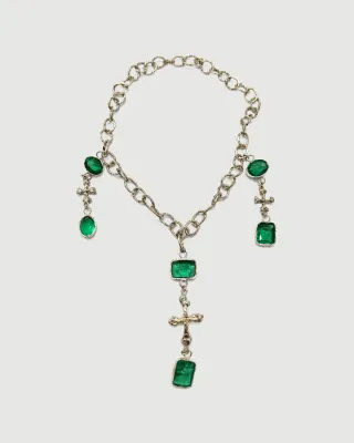 Tsavorite cross necklace
