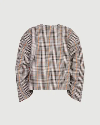 Check long-sleeve top