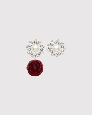 Pearl and crystal earrings