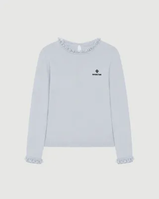 Fur-collar top