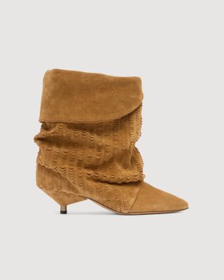 Velvet ankle boots