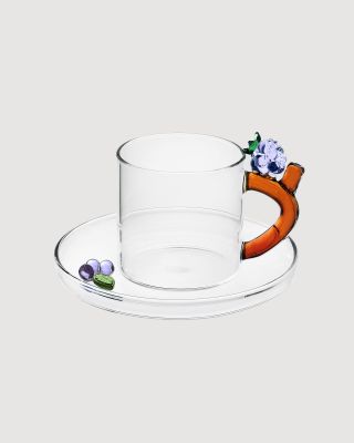 Fruits & Flowers кофейная чашка с блюдцем и ежевикой