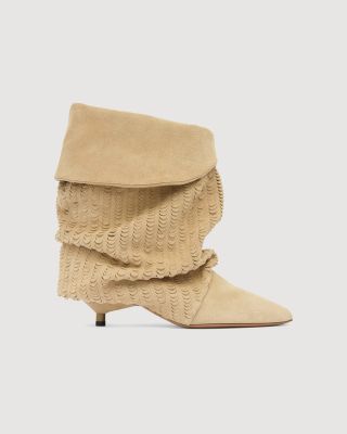 Velvet ankle boots