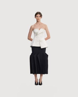 Corseted satin top