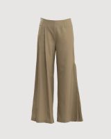 Wide-leg side split trousers