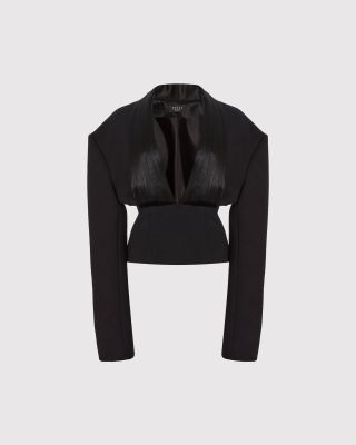 Cummerbund collar tuxedo top