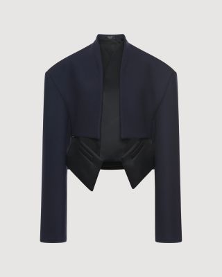 Cropped jacket bonded wool