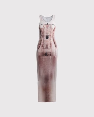 Cotton ribbed long dress