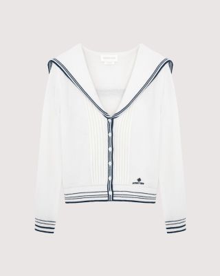 Sailor-collar cardigan