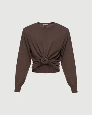 Wool long-sleeve top