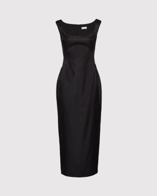 Round neck midi dress
