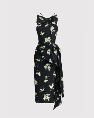 Bong bow pleated dress