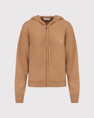 Wool cashmere zip hoodie