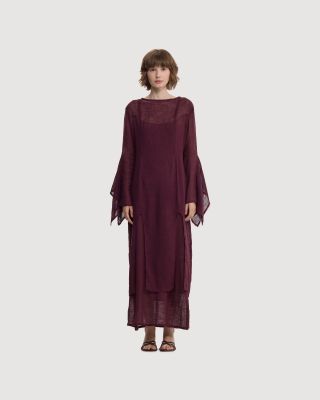 Panelled linen maxi dress