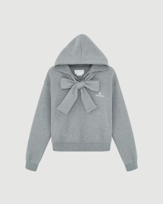 Bow-front hoodie