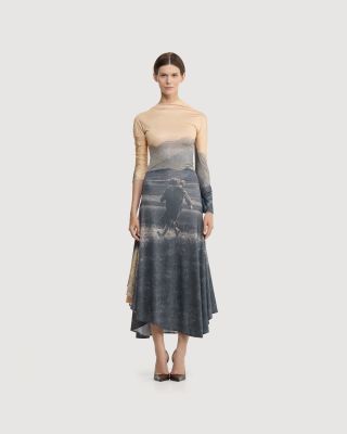 Printed jersey circle dress