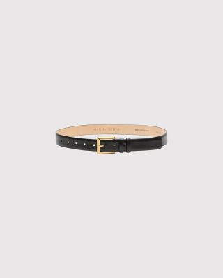Contrast-stitched leather belt
