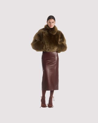 Cropped longhair shearling jacket