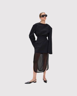 Basque wool organza skirt